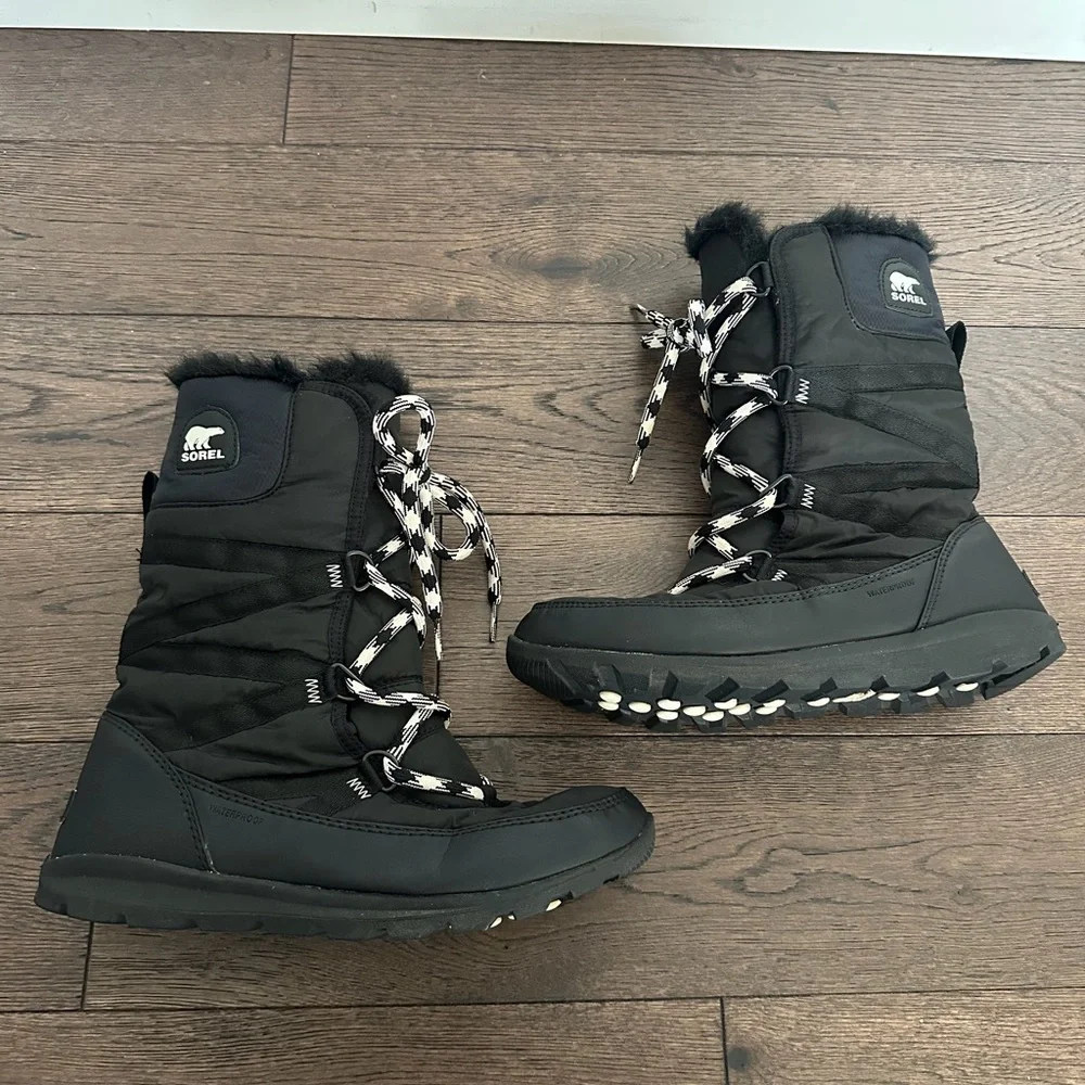 Sorel Women’s Whitney Tall Lace II Boots in Black & White - Picture 5 of 7